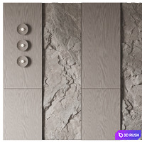Wall rock panel №7 3D Model Vray, Corona