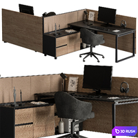 Employee Set - Office Furniture 479 3D Model Vray, Corona