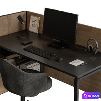 Employee Set - Office Furniture 479 3D Model Vray, Corona