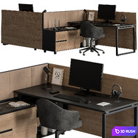 Employee Set - Office Furniture 479 3D Model Vray, Corona