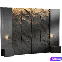 Rock Headboard 06 | Stone headboard 3D Model Corona
