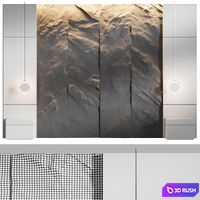 Rock Headboard 06 | Stone headboard 3D Model Corona