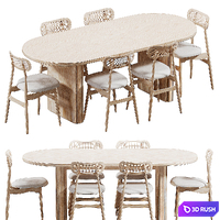 Dining table and chair 3D Model Corona