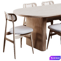 Dining table and chair 3D Model Corona