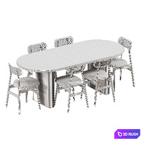 Dining table and chair 3D Model Corona
