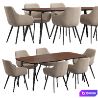 La Redoute Watford Dining set 3D Model Vray, Corona
