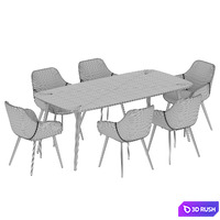 La Redoute Watford Dining set 3D Model Vray, Corona