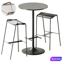 Casual Round High table by Bene and LeTube Bar 2 Stool by Artu 3D Model Corona