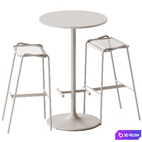 Casual Round High table by Bene and LeTube Bar 2 Stool by Artu 3D Model Corona