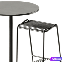 Casual Round High table by Bene and LeTube Bar 2 Stool by Artu 3D Model Corona