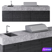 OCQ BBQUBE PRO Outdoor kitchen 3D Model Corona