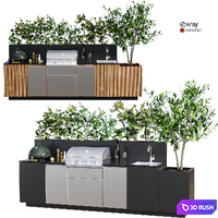 Outdoor kitchen 46 3D Model Vray, Corona