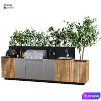 Outdoor kitchen 46 3D Model Vray, Corona