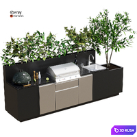 Outdoor kitchen 46 3D Model Vray, Corona