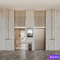 Elevator Lobby Design 06 3D Model Vray, Corona
