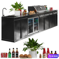 Outdoor Kitchen 006 3D Model Vray, Corona