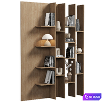 Cabinet with shelves 088 3D Model Vray, Corona