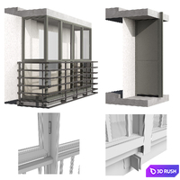SIAL Balcony glazing, hinged and slab-supported 3D Model Corona