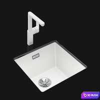 Set of kitchen sinks Blanko Subline 2 3D Model Vray, Corona