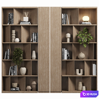Cabinet with shelves 092 3D Model Vray, Corona