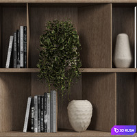 Cabinet with shelves 092 3D Model Vray, Corona
