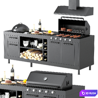 Barbecue 55 3D Model Vray, Corona