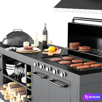 Barbecue 55 3D Model Vray, Corona