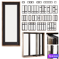 Collection of 21 windows 3D Model Vray, Corona