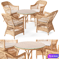 Charlot Exterior Chair and Victoria Cafe Table 3D Model Vray, Corona