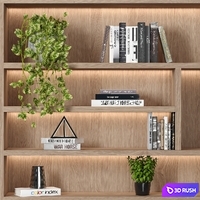 Rack and Bookcase129 3D Model Vray, Corona