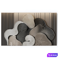 Wall panel with curls 3D Model Vray, Corona