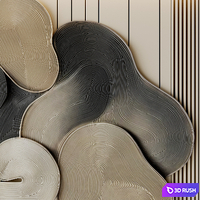 Wall panel with curls 3D Model Vray, Corona