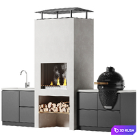 BBQ oven 3D Model Corona