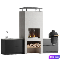 BBQ oven 3D Model Corona