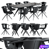 Viterbo dining chair and Lardzh table 3D Model Corona