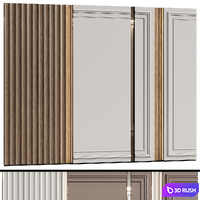 Wall panels in modern classic style 10 3D Model Vray, Corona