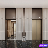 Elevator Lobby Design 09 3D Model Vray, Corona