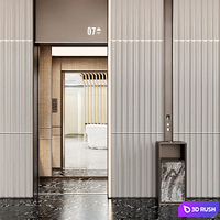 Elevator Lobby Design 09 3D Model Vray, Corona