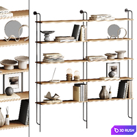 Willow Modular bookcase 3D Model Corona