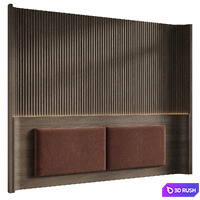 Headboard with wood panel in two sizes 3D Model Corona