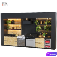 Outdoor kitchen 78 3D Model Vray, Corona