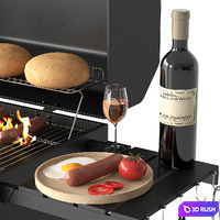 Barbecue 58 3D Model Vray, Corona
