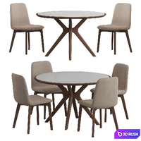 Modern Tango Dining set 3D Model Vray, Corona