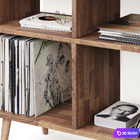 Rack with vinyl records set 3D Model Vray, Corona