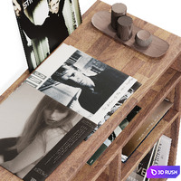 Rack with vinyl records set 3D Model Vray, Corona