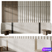 Headboard Wall 3d Panel 08 3D Model Corona