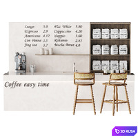 Cafe and restaurant coffee spot 3D Model Vray, Corona