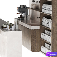 Cafe and restaurant coffee spot 3D Model Vray, Corona