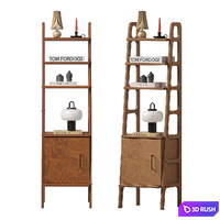 Bookcase Maxi with Cabinet 3D Model Vray, Corona