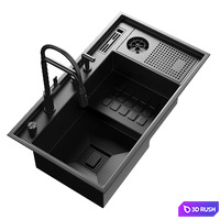 Asras Large Size Nanometer Cup Rinser Stepped Kitchen Sink 2 3D Model Vray, Corona